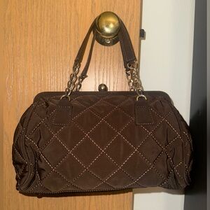 Vera Bradley Brown Quilted Mini Bag